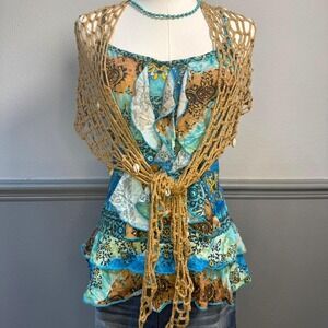 Y2K Mermaid FairyCore ruffle tank top